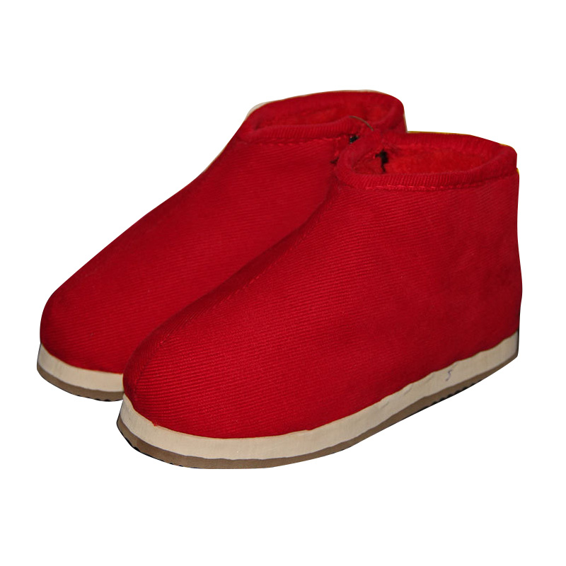 泡沫橡胶底手工棉鞋